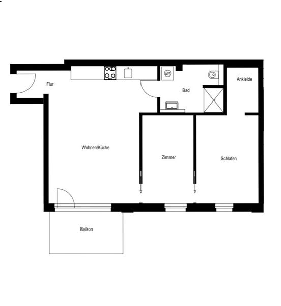 Moderne 3-Zimmer-Wohnung mit Balkon und Süd-West-Ausrichtung 